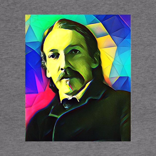 Robert Louis Stevenson Colourful Portrait | Robert Louis Stevenson Artwork 6 by JustLit